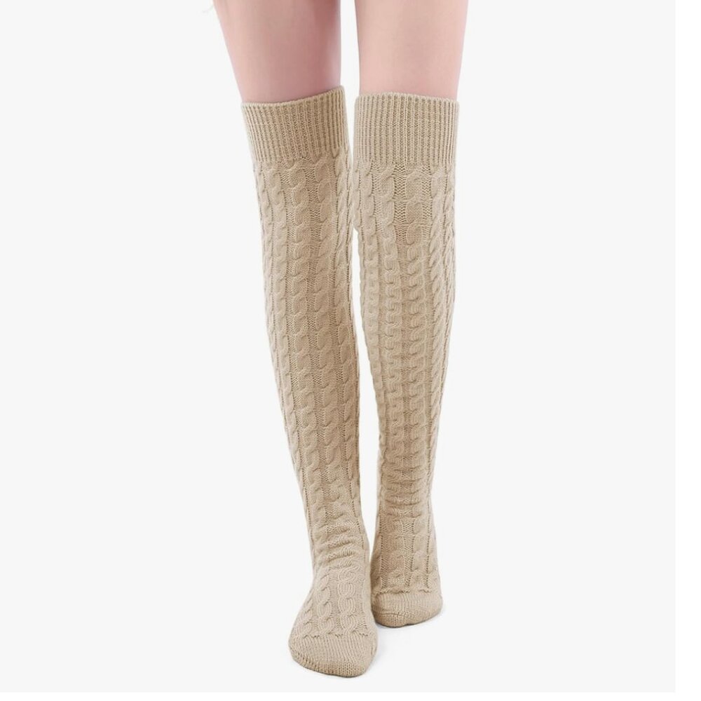 Knee Cable Knit Winter Boot Socks - image 6